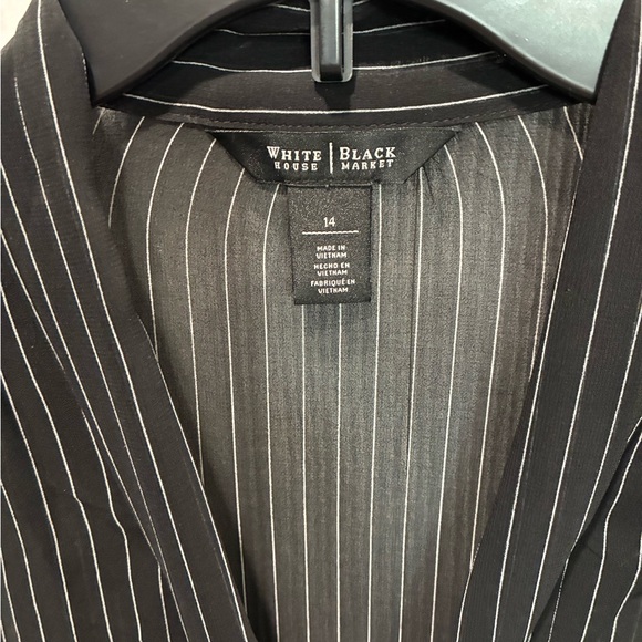 White House Black Market Black Tie Front Sailor Collar Blouse - Picture 5 of 8